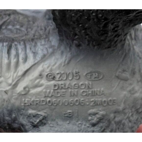 Winged Dragon Figure Horned 11" Hard Plastic Black Grey Mythical Creature - Picture 7 of 7